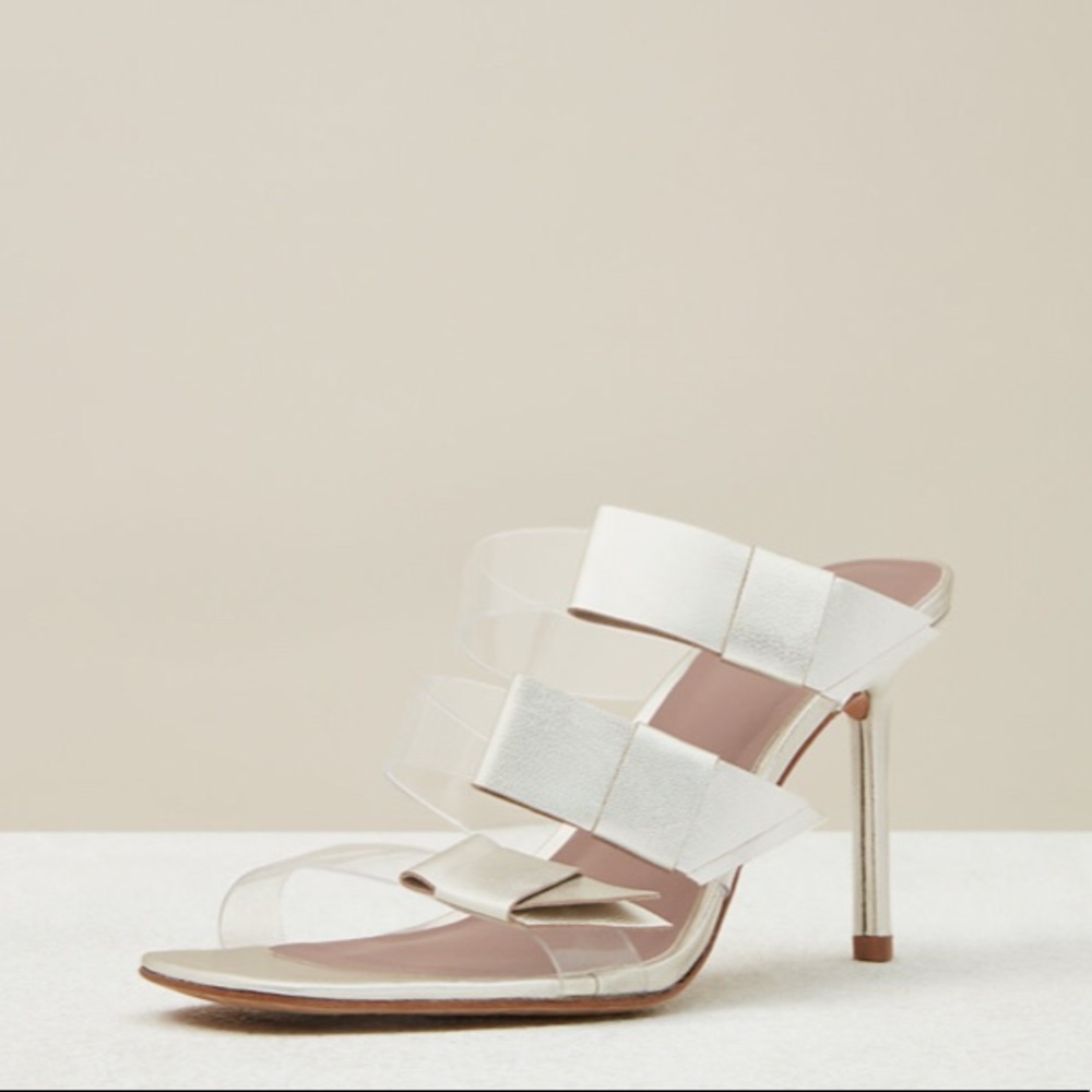 LMT: Diane Von Furstenberg Amari Metallic Leather Sandal (see updated photos) - Picture 10 of 15